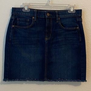 Like New! Loft Blue Jean Denim Distressed Hem Skirt Sz. 4